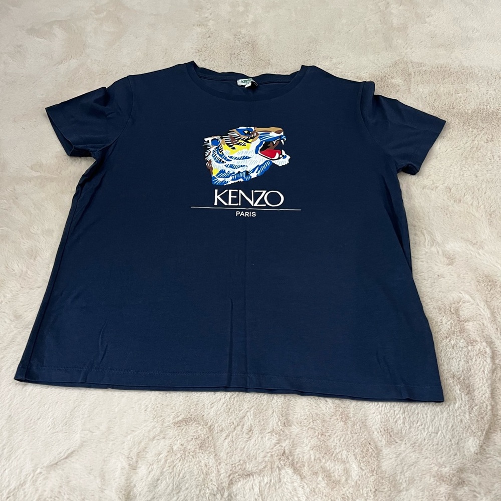 Kenzo Navy Tiger Tee - Size Medium